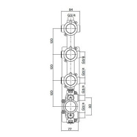 Встраиваемая часть настенного термостатического смесителя Quadro Design IN050