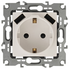 Розетка с заземлением и со шторкой и 2хUSB, без рамки Эра Эра 12 12-4109-02 Розетка с заземлением и со шторкой и 2хUSB, без рамки Эра Эра 12 12-4109-02