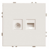 ТВ-розетка и розетка Ethernet RJ-45 без рамки Stekker Эмили 49898