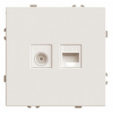ТВ-розетка и розетка Ethernet RJ-45 без рамки Stekker Эмили 49898