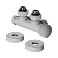 Узел нижнего подключения термостатический угловой Royal Thermo Design Pro 15 мм M30x1.5 Белый RTE 50.031
