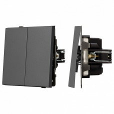 Выключатель проходной двухклавишный без рамки Arlight SWT 054555