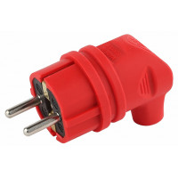 Вилка угловая с заземлением Эра  V9-RED-IP44