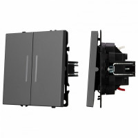 Выключатель проходной двухклавишный без рамки Arlight SWT 054269