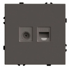 ТВ-розетка и розетка Ethernet RJ-45 без рамки Stekker Эмили 49924