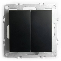 Выключатель двухклавишный без рамки Stekker Эрна 49149