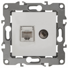 ТВ-розетка и розетка Ethernet RJ-45 без рамки Эра Эра 12 12-3110-01 ТВ-розетка и розетка Ethernet RJ-45 без рамки Эра Эра 12 12-3110-01