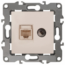 ТВ-розетка и розетка Ethernet RJ-45 без рамки Эра Эра 12 12-3110-02 ТВ-розетка и розетка Ethernet RJ-45 без рамки Эра Эра 12 12-3110-02