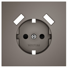 Накладка для розетки с заземлением и со шторками и 2хUSB type A Voltum S70 VLS000914