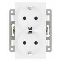 Розетка двойная с заземлением и со шторкой, без рамки Arlight SCT 043764