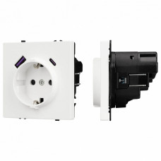 Розетка с заземлением и 2хUSB type A, без рамки Arlight SCT 054284