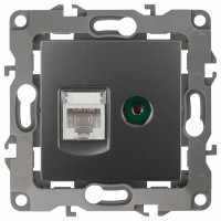 ТВ-розетка и розетка Ethernet RJ-45 без рамки Эра Эра 12 12-3110-12