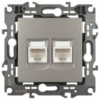 Розетка двойная Ethernet RJ-45 без рамки Эра Эра 12 12-3108-16