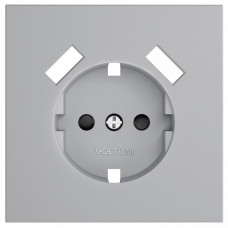 Накладка для розетки с заземлением и со шторками и 2хUSB type A Voltum S70 VLS000916
