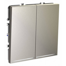 Выключатель проходной двухклавишный с подсветкой без рамки Voltum S70 VLS020404