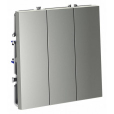 Выключатель трехклавишный без рамки Voltum S70 VLS030105