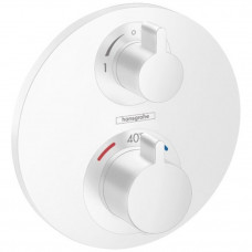 Термостат Hansgrohe Ecostat S с запорным и переключающим вентилем скрытый монтаж матовый белый 15758700 Термостат Hansgrohe Ecostat S с запорным и переключающим вентилем скрытый монтаж матовый белый 15758700