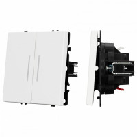 Выключатель проходной двухклавишный без рамки Arlight SWT 054240