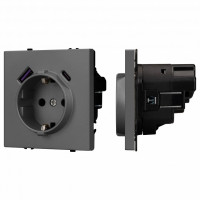 Розетка с заземлением и 2хUSB type A, без рамки Arlight SCT 054287