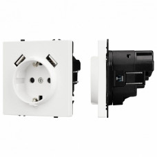 Розетка с заземлением и 2хUSB type A, без рамки Arlight SCT 054288