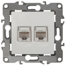 Розетка двойная Ethernet RJ-45 без рамки Эра Эра 12 12-3108-01 Розетка двойная Ethernet RJ-45 без рамки Эра Эра 12 12-3108-01