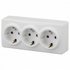 Розетка тройная с заземлением Эра Эра Эксперт 11-2208-01