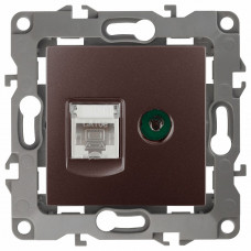 ТВ-розетка и розетка Ethernet RJ-45 без рамки Эра Эра 12 12-3110-13