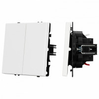 Выключатель проходной двухклавишный без рамки Arlight SWT 054242
