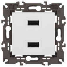 Розетка 2хUSB type A без рамки Эра Эра Elegance 14-4110-01