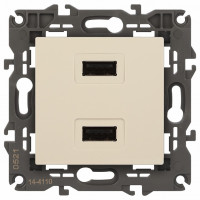 Розетка 2хUSB type A без рамки Эра Эра Elegance 14-4110-02