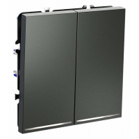 Выключатель проходной двухклавишный с подсветкой без рамки Voltum S70 VLS020406