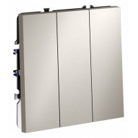 Выключатель трехклавишный без рамки Voltum S70 VLS030103