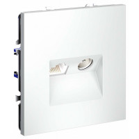 ТВ-розетка и розетка Ethernet RJ-45 без рамки Voltum S70 VLS060702