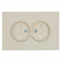 Розетка двойная без заземления и со шторкой, без рамки Stekker RST10-5116-08 49903