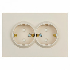 Розетка двойная с заземлением и со шторкой, без рамки Stekker RST16-5114-08 49908